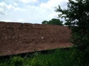 A large mound of dirt